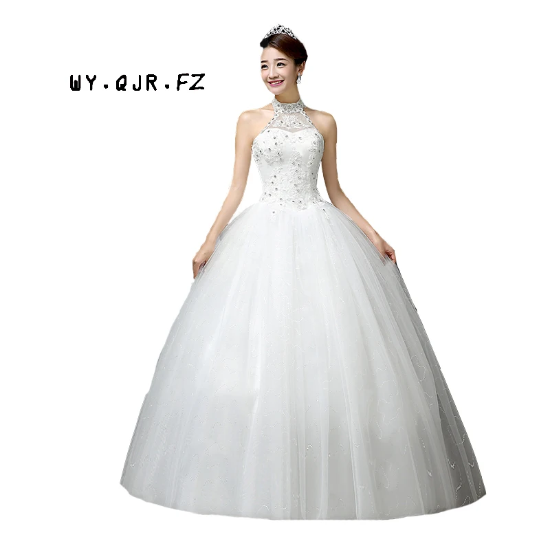 LYG-H63#Manufacturers selling new Korean Halter Bride's wedding dress Lace Up plus size Floor-Length white cheap wholesale Custo
LYG-H63#Manufacturers selling new Korean Halter Bride's wedding dress Lace Up plus size Floor-Length white cheap wholesale Custo