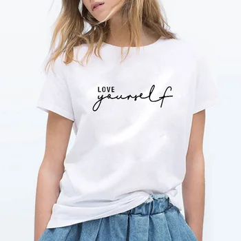 EnjoytheSpirit Women T Shirt LOVE YOURSELF Slogan Tshirt Womens Tee Clothing Fashion Loose Fit Soft Cotton T-shirt
EnjoytheSpirit Women T Shirt LOVE YOURSELF Slogan Tshirt Womens Tee Clothing Fashion Loose Fit Soft Cotton T-shirt