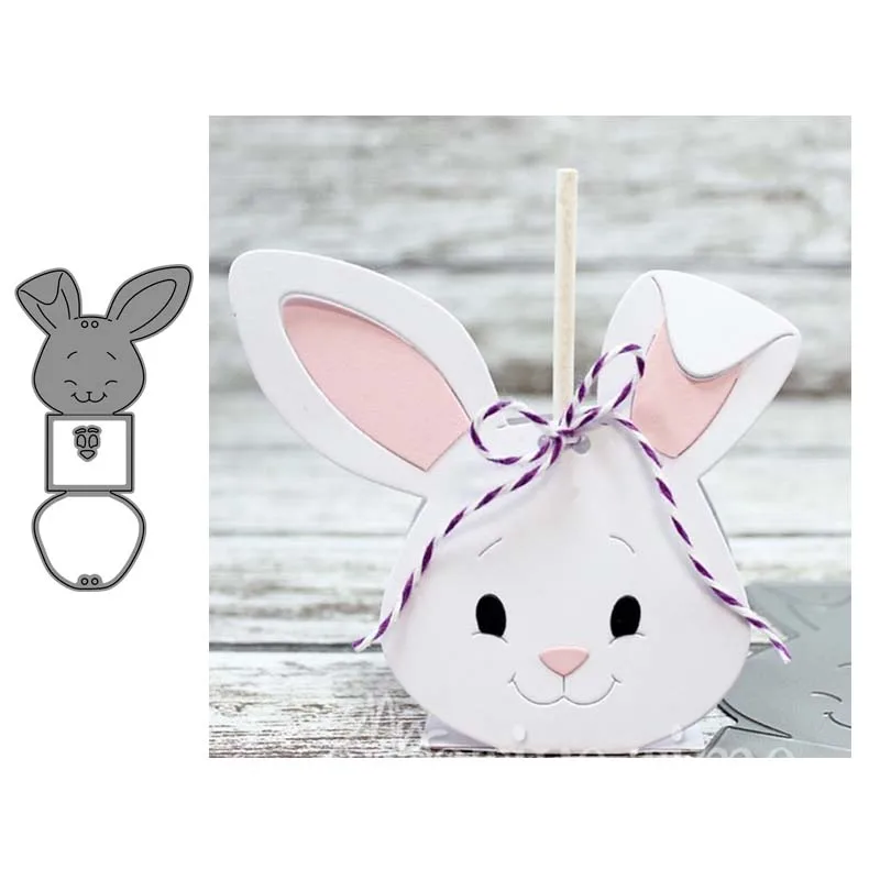 Metal Cutting Dies Cut Die Mold Cute Rabbit Frame Scrapbook Stencil DIY Craft