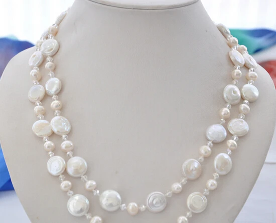 Jewelr 005981 white round / coin freshwater pearl clean faceted crystal necklace
Jewelr 005981 white round / coin freshwater pearl clean faceted crystal necklace