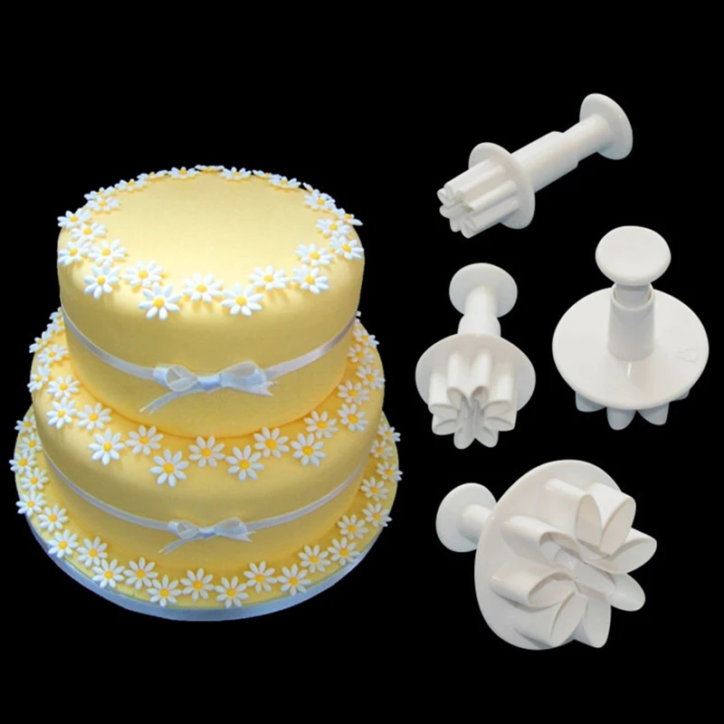 New 4Pcs/Set Flower Fondant Cake Plunger Sugarcraft Decorating Cutter Tools Mould Cookie Cutter Kitchen Accessories
New 4Pcs/Set Flower Fondant Cake Plunger Sugarcraft Decorating Cutter Tools Mould Cookie Cutter Kitchen Accessories