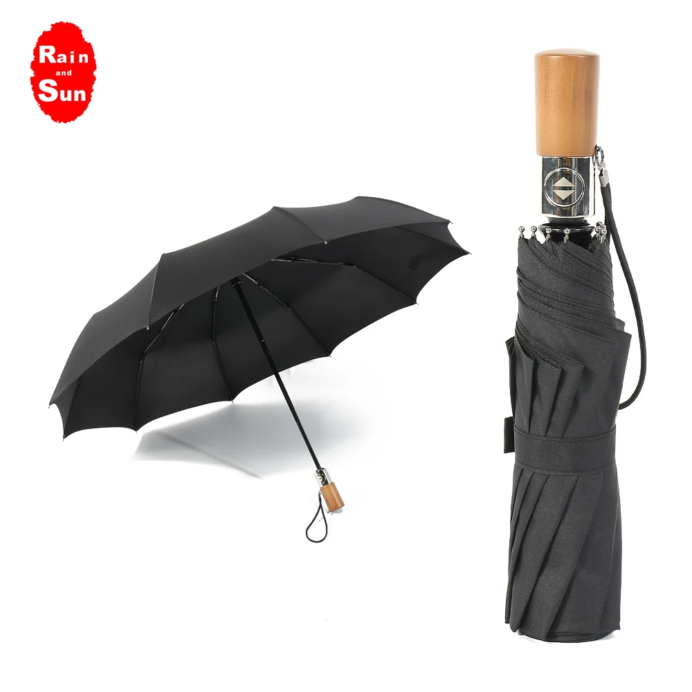 Rain and Sun Automatic Folding Umbrellas Compact Travel Parasol With Elegant Wood Handle High Quality Pongee Windproof Umbrellas
Rain and Sun Automatic Folding Umbrellas Compact Travel Parasol With Elegant Wood Handle High Quality Pongee Windproof Umbrellas