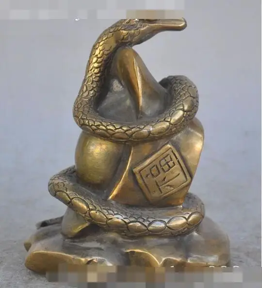 S01341 marked chinese fengshui bronze zodiac animal Snake yuanbao wealth lucky statue B0403
S01341 marked chinese fengshui bronze zodiac animal Snake yuanbao wealth lucky statue B0403