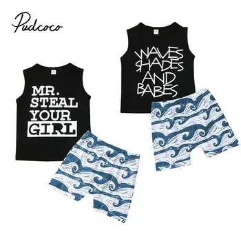 70-100 New Born Baby Clothes 2pcs Set Black Letter Print Tshirt For Boys White Wave Shorts Pants Baby Boys Clothes Newborn Set
70-100 New Born Baby Clothes 2pcs Set Black Letter Print Tshirt For Boys White Wave Shorts Pants Baby Boys Clothes Newborn Set
