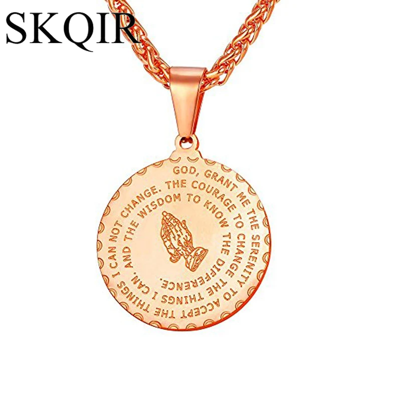 4 Colors Pious Pray Hand Choker Serenity Prayer Letters Scripture Phrase Wafer Pendant Christian Necklace For Femme Jewelry Gift
4 Colors Pious Pray Hand Choker Serenity Prayer Letters Scripture Phrase Wafer Pendant Christian Necklace For Femme Jewelry Gift