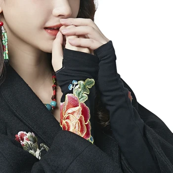 New Women's Embroidered Long Arm Fingerless Cashmere Gloves & Mittens Keep Warm gloves female G2600
New Women's Embroidered Long Arm Fingerless Cashmere Gloves & Mittens Keep Warm gloves female G2600