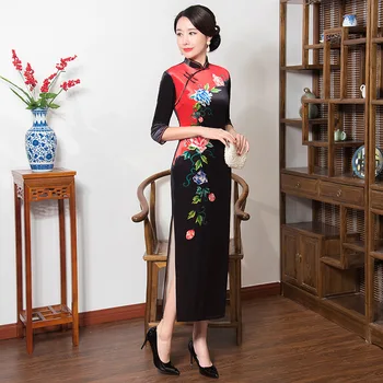 National Handmade Button Qipao Elegant Women Ankle-Length Cheongsam Large Size 3XL 4XL Long Slim Evening Dress Gown Vestidos
National Handmade Button Qipao Elegant Women Ankle-Length Cheongsam Large Size 3XL 4XL Long Slim Evening Dress Gown Vestidos