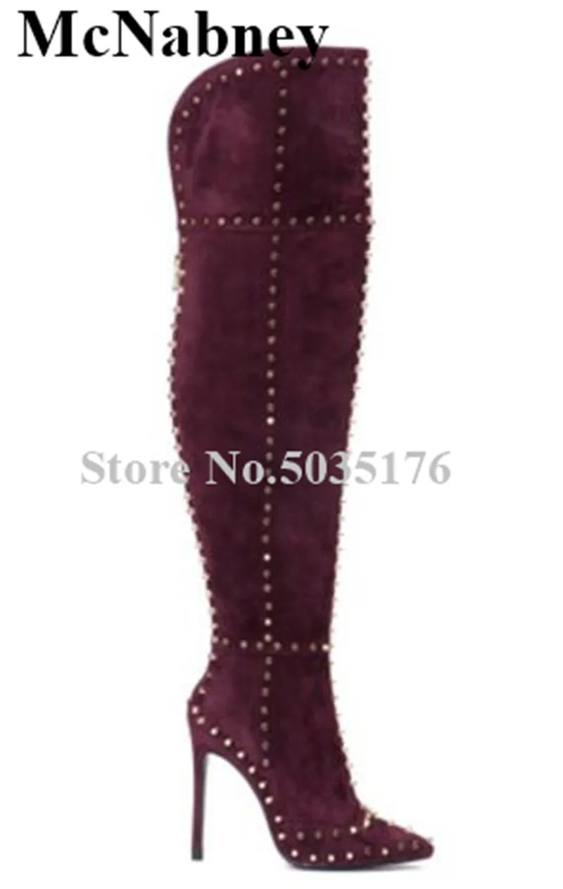 European Women Fashion Sexy Rivet Pointed Toe High Stiletto Heels Over Knee Boots Zip Slim Long Boots Spring/Autumn Women Shoes
European Women Fashion Sexy Rivet Pointed Toe High Stiletto Heels Over Knee Boots Zip Slim Long Boots Spring/Autumn Women Shoes