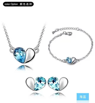 Brand Wedding 18KGP Austrian Crystal Heart Pendant Jewelry Sets woman Necklace Bracelet Earrings jewelry sets
Brand Wedding 18KGP Austrian Crystal Heart Pendant Jewelry Sets woman Necklace Bracelet Earrings jewelry sets