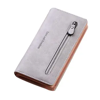 Women's long wallet PU leather classic solid color fashion zipper purse casual clutch
Women's long wallet PU leather classic solid color fashion zipper purse casual clutch