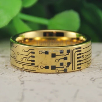 YGK Tungsten Ring YGK JEWELRY Hot Sales 8MM CIRCUIT BOARD His/Her Gold Color Pipe Mens Fashion Tungsten Wedding Ring
YGK Tungsten Ring YGK JEWELRY Hot Sales 8MM CIRCUIT BOARD His/Her Gold Color Pipe Mens Fashion Tungsten Wedding Ring