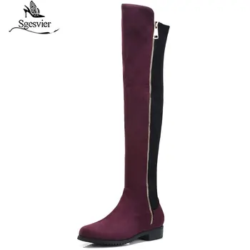 Sgesvier Low Heel Stretch Lycra Long Boots Party Shoes Woman Fashion Flock Knee Boots Chunky Heel Comfort Western Style Boot
Sgesvier Low Heel Stretch Lycra Long Boots Party Shoes Woman Fashion Flock Knee Boots Chunky Heel Comfort Western Style Boot