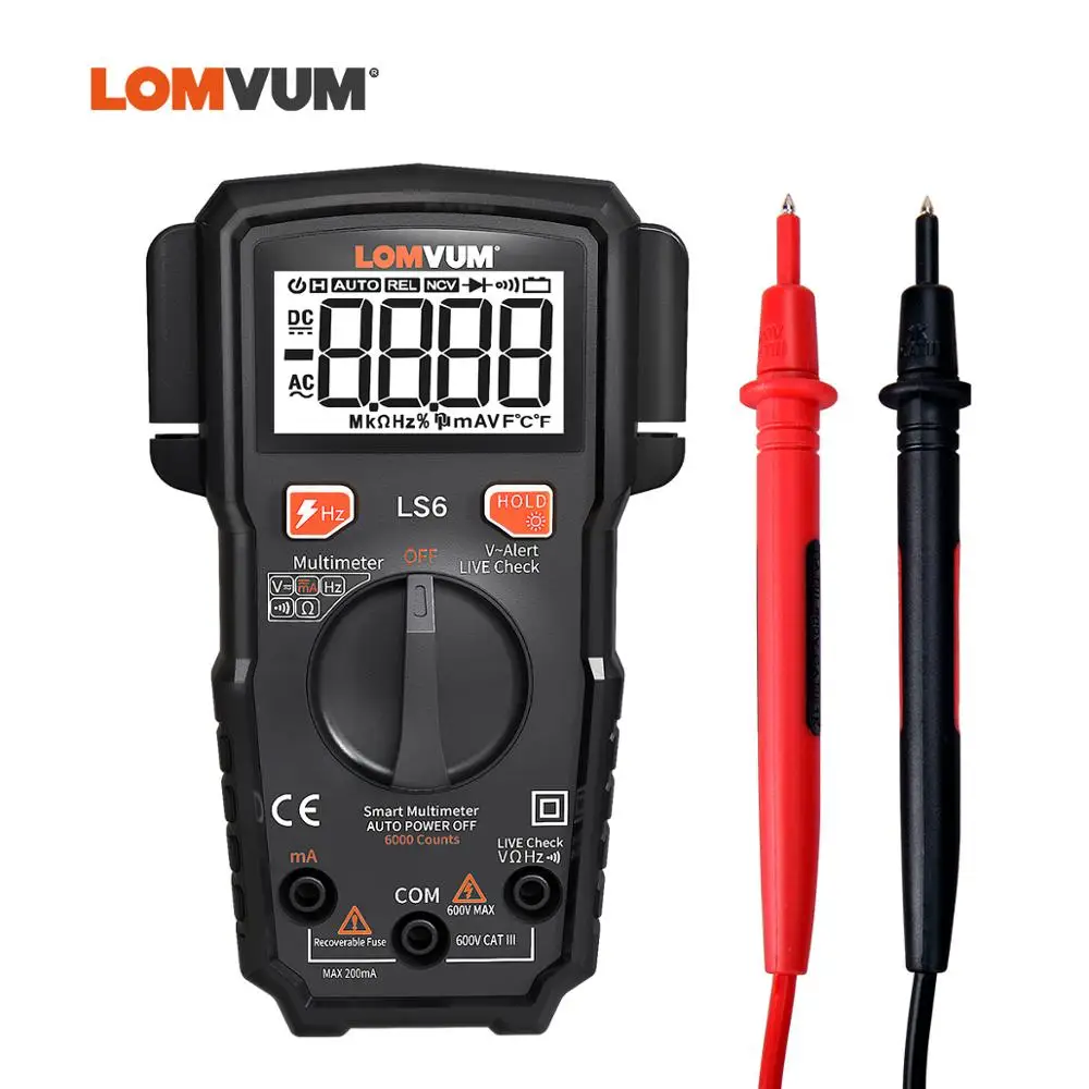 LOMVUM 6000 Counts Intelligent Multimeter High-precision Automatic Multi-function Mini Portable Anti-burn Digital Table
LOMVUM 6000 Counts Intelligent Multimeter High-precision Automatic Multi-function Mini Portable Anti-burn Digital Table