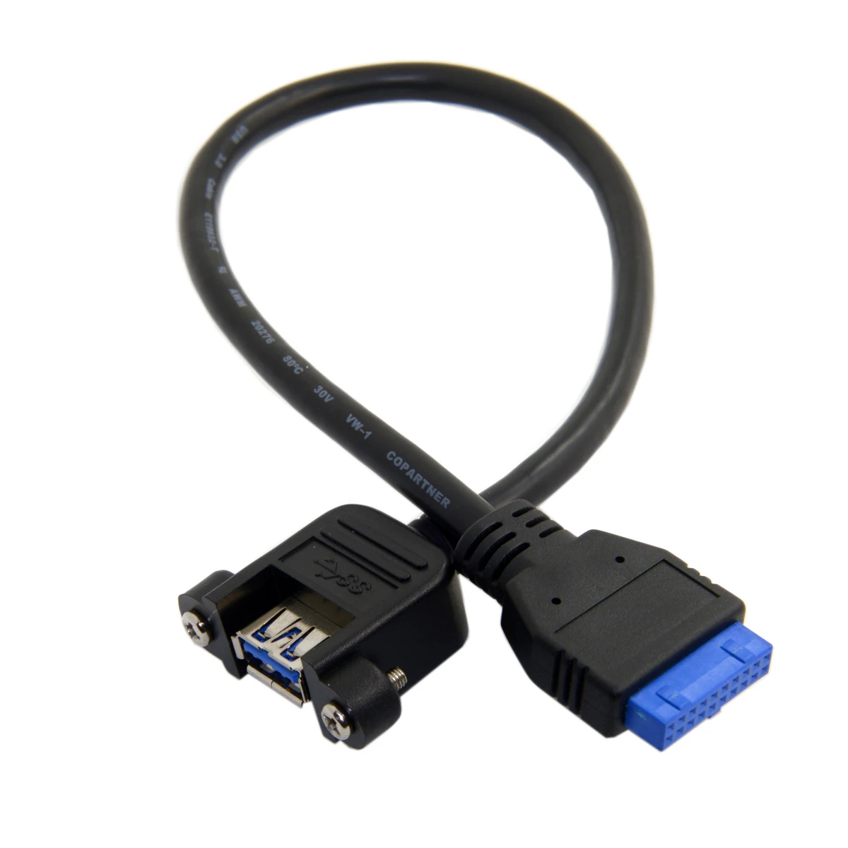 Chenyang USB 3.0 Single Port A Female Screw Mount Type to Up Angled Motherboard 20pin Header Cable 25cm
Chenyang USB 3.0 Single Port A Female Screw Mount Type to Up Angled Motherboard 20pin Header Cable 25cm