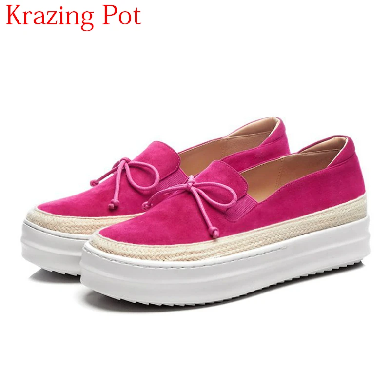 2018 New Arrival Kid Suede Round Toe Sneaker Solid Bowite Slip on Loafer Causal Shoes Sweet Platform Women Vulcanized Shoes L7f8
2018 New Arrival Kid Suede Round Toe Sneaker Solid Bowite Slip on Loafer Causal Shoes Sweet Platform Women Vulcanized Shoes L7f8