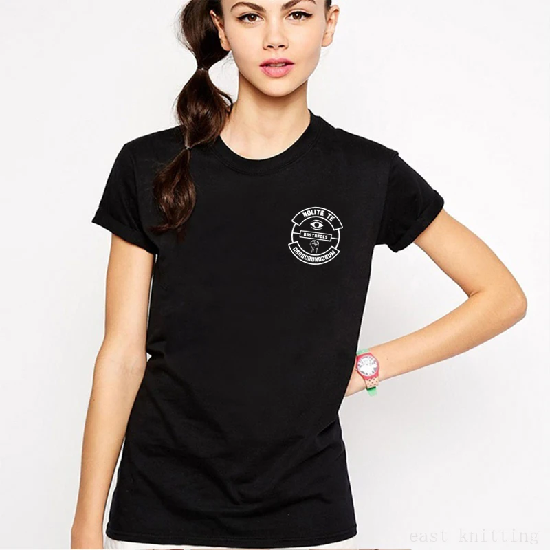 WT0204 Nolite Te Bastardes Carborundorum Print Pocket Graphic Tee Shirt Women Casual Tops
WT0204 Nolite Te Bastardes Carborundorum Print Pocket Graphic Tee Shirt Women Casual Tops