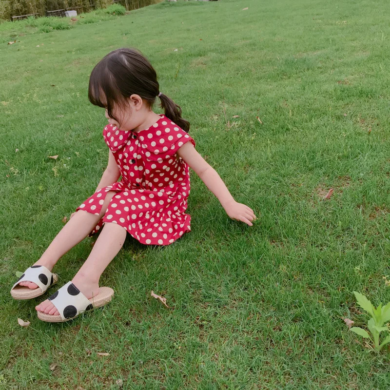 Peter Pan Collar Toddler Summer Dress Girl Ruffles Baby Girls Dresses Pure Cotton Princess Holiday Party Red 2019 Kids Clothing 2 3 4 5 6 7 8 9 10 11 12 13 14 15 years little fashion dress for girls (3).jpg