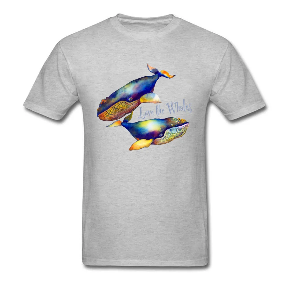 Love the Whales T-shirts Hip Hop Short Sleeve Hip hop 100% Cotton O-Neck Adult Tops Tees cosie Tee Shirt Summer Love the Whales grey
