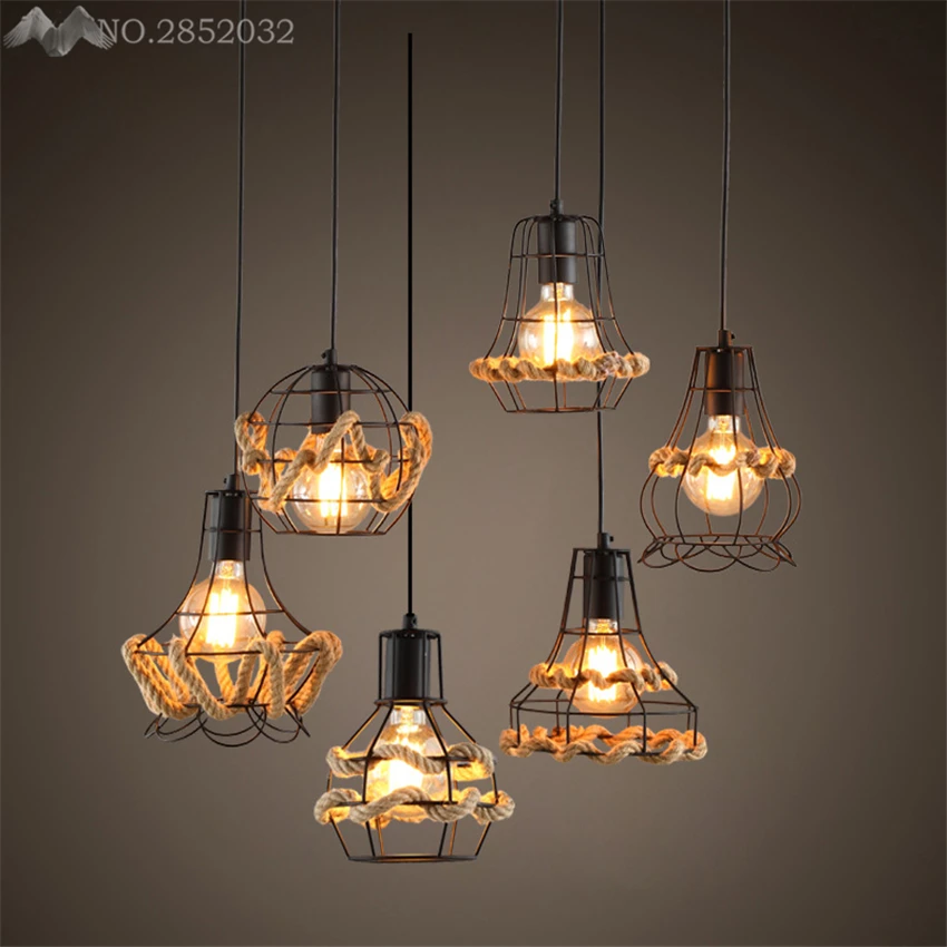 LFH Nordic retro net iron pendant lamps E27 hemp rope pendant lights for living room restaurant bar cafe home lighting fixtures
LFH Nordic retro net iron pendant lamps E27 hemp rope pendant lights for living room restaurant bar cafe home lighting fixtures