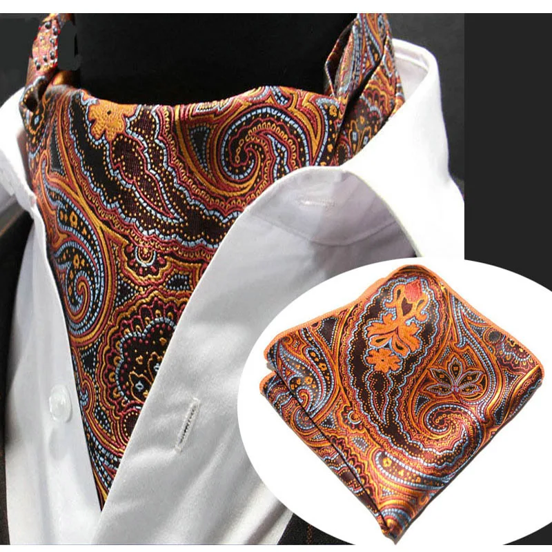 LJT02-03 Men's Ascot Tie Set Orange Paisley Floral Silk Cravat Woven Vintage Ascot Necktie Pocket Square Handkerchief Suit Set
LJT02-03 Men's Ascot Tie Set Orange Paisley Floral Silk Cravat Woven Vintage Ascot Necktie Pocket Square Handkerchief Suit Set