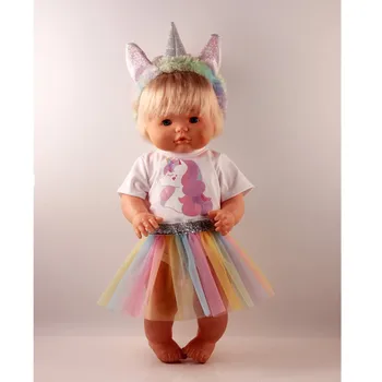 Unicorn Suit Outfits For 42cm/16inch Nenuco y su Hermanita Baby Dolls Clothes Silver Unicorn Headbands White T-shirt Lace Skirt
Unicorn Suit Outfits For 42cm/16inch Nenuco y su Hermanita Baby Dolls Clothes Silver Unicorn Headbands White T-shirt Lace Skirt