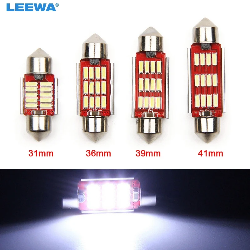 LEEWA 1pc White 4014SMD Festoon Dome Canbus No Error Car License Plate LED Lights Bulbs 31mm-10LED 36mm/39mm/41mm-12LED
LEEWA 1pc White 4014SMD Festoon Dome Canbus No Error Car License Plate LED Lights Bulbs 31mm-10LED 36mm/39mm/41mm-12LED