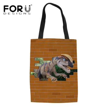 FORUDESIGNS Mom Large Capacity Linen Tote Bags Cute 3D Animal Dinosaur Print Women Summer Beach Bag Folding Cloth Book Handbags 
FORUDESIGNS Mom Large Capacity Linen Tote Bags Cute 3D Animal Dinosaur Print Women Summer Beach Bag Folding Cloth Book Handbags