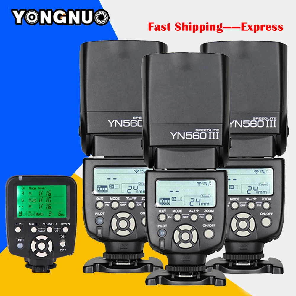 Фото Yongnuo YN560 III YN560-III YN560III YN-560III X3 + YN-560TX TX для Canon DSLR Камеры Беспроводной Speedlite | Фотовспышки (32735532043)