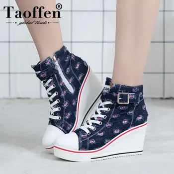 Taoffen Hollow Canvas Shoes Women High Top Wedges Shoes Zipper Lace Up Sneakers Outdoor Daily Leisure Shoes Women Size 35-43 
Taoffen Hollow Canvas Shoes Women High Top Wedges Shoes Zipper Lace Up Sneakers Outdoor Daily Leisure Shoes Women Size 35-43