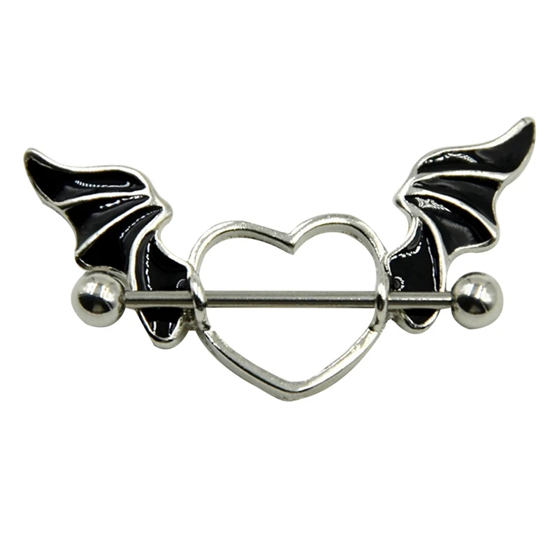 1 Pcs Stainless Steel Bat Wing Nipple Shield Ring Angel Heart Piercing Barbell Jewelry
1 Pcs Stainless Steel Bat Wing Nipple Shield Ring Angel Heart Piercing Barbell Jewelry
