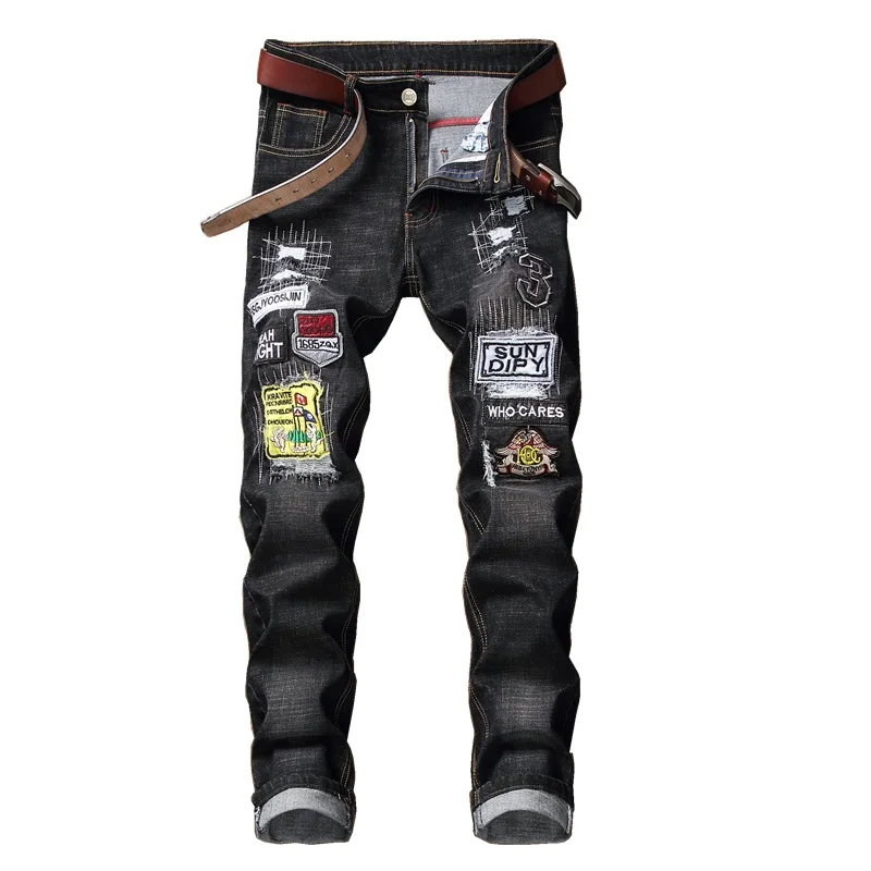 Fashion Embroidery Flower Bird Zipper Wash Jeans Men High Quality Slim Denim Pencil Pants Brand Large Size 29-38 Straight Pants
Fashion Embroidery Flower Bird Zipper Wash Jeans Men High Quality Slim Denim Pencil Pants Brand Large Size 29-38 Straight Pants