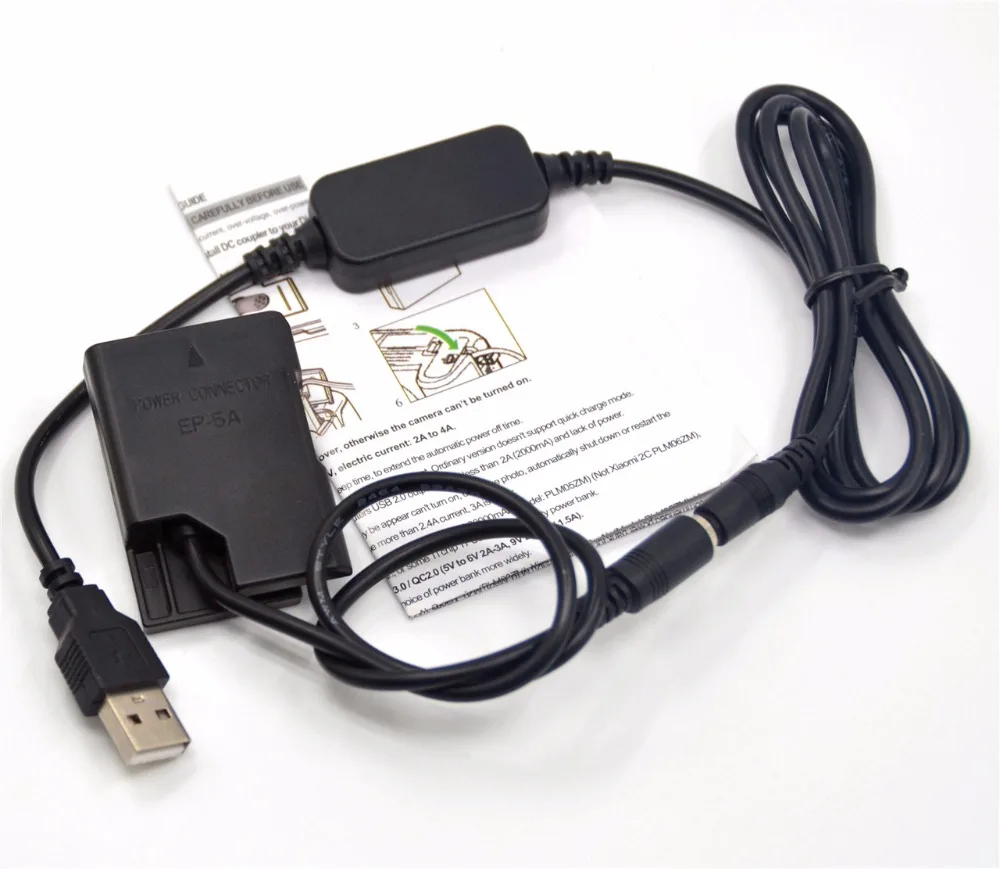 SLR Power Bank USB cable EH-5A+EP-5A ENEL14 EN-EL14 fake battery for Nikon P7800 P7100 D5500 D5600 D3300 D3400 D5100 D3200 D3100
SLR Power Bank USB cable EH-5A+EP-5A ENEL14 EN-EL14 fake battery for Nikon P7800 P7100 D5500 D5600 D3300 D3400 D5100 D3200 D3100
