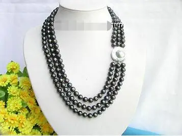 Free Shipping>> new hot 10mm 3row black pearls necklace blister pearl 925ss clasp
Free Shipping>> new hot 10mm 3row black pearls necklace blister pearl 925ss clasp