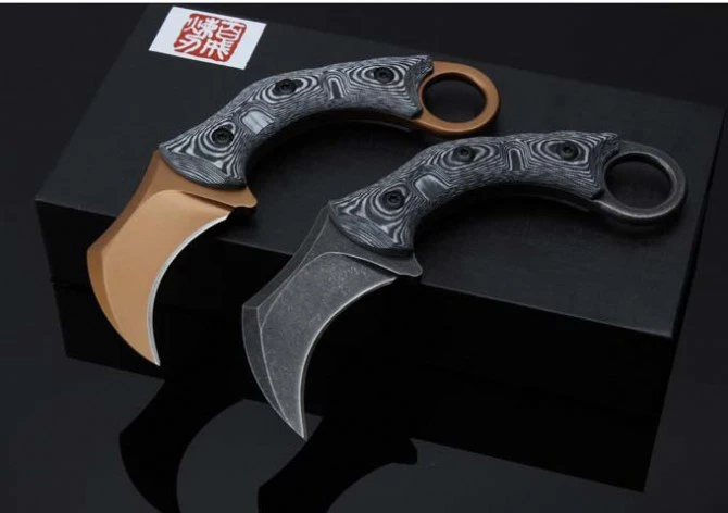 2 Options D2 Blade Camp Karambit Knife G10 Handle Rescue Survival Knife Outdoor Multi Knives Hunting Tools Tactical K Sheath
2 Options D2 Blade Camp Karambit Knife G10 Handle Rescue Survival Knife Outdoor Multi Knives Hunting Tools Tactical K Sheath