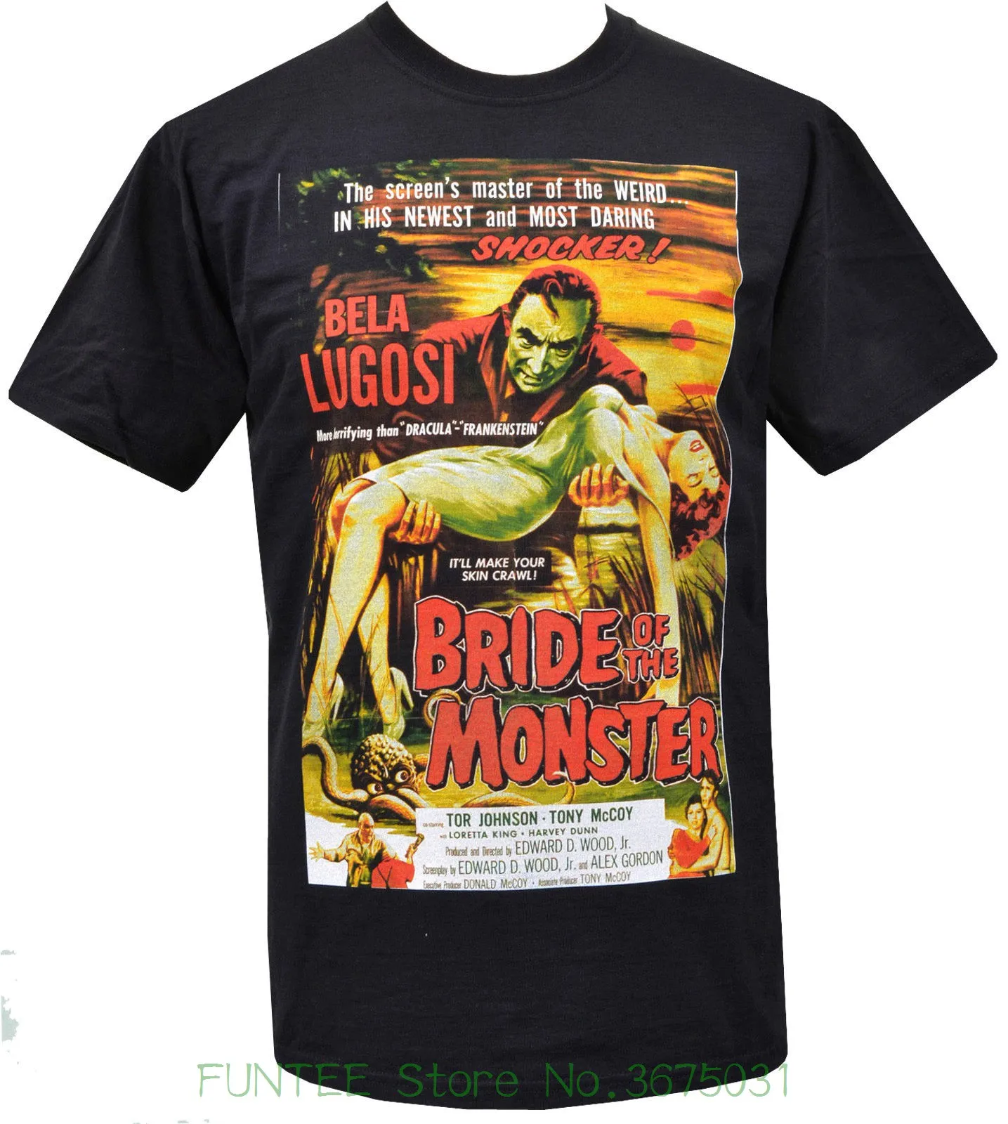 Design T Shirt Men's High Quality Mens Black T-shirt Bmovie Bride Of The Monster Bela Lugosi Horror Vampire S - 5xl coat tops
Design T Shirt Men's High Quality Mens Black T-shirt Bmovie Bride Of The Monster Bela Lugosi Horror Vampire S - 5xl coat tops