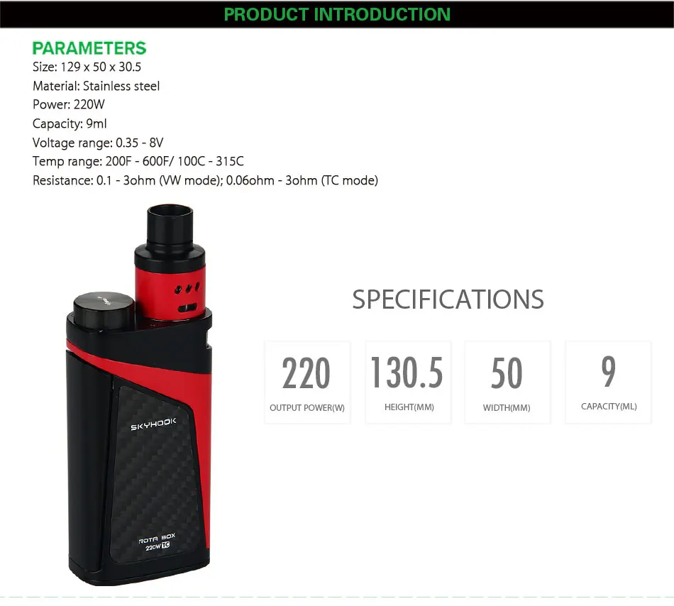 Skyhooh Libyan Tank Dinar All one Bulit-in discount SKYHOOK Last 220W 100% & Stop118 Vape in Style LYD 9ml Original Kit RDTA BOX E-cigs Atomizer with MOD SMOK Dinar Libyan 4 Skyhooh Libyan Tank Dinar 4
