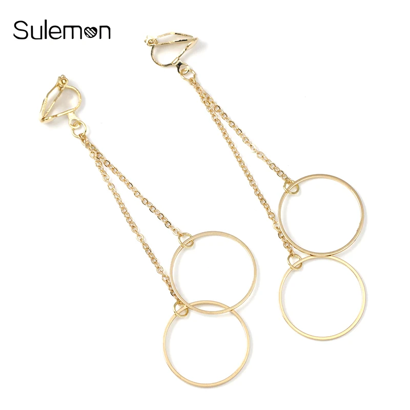Metal Round Earrings Women No Ear Hole Earring Geometric Circle Clip Earrings Without Piercing Simple Long Earring Jewelry CE155
Metal Round Earrings Women No Ear Hole Earring Geometric Circle Clip Earrings Without Piercing Simple Long Earring Jewelry CE155