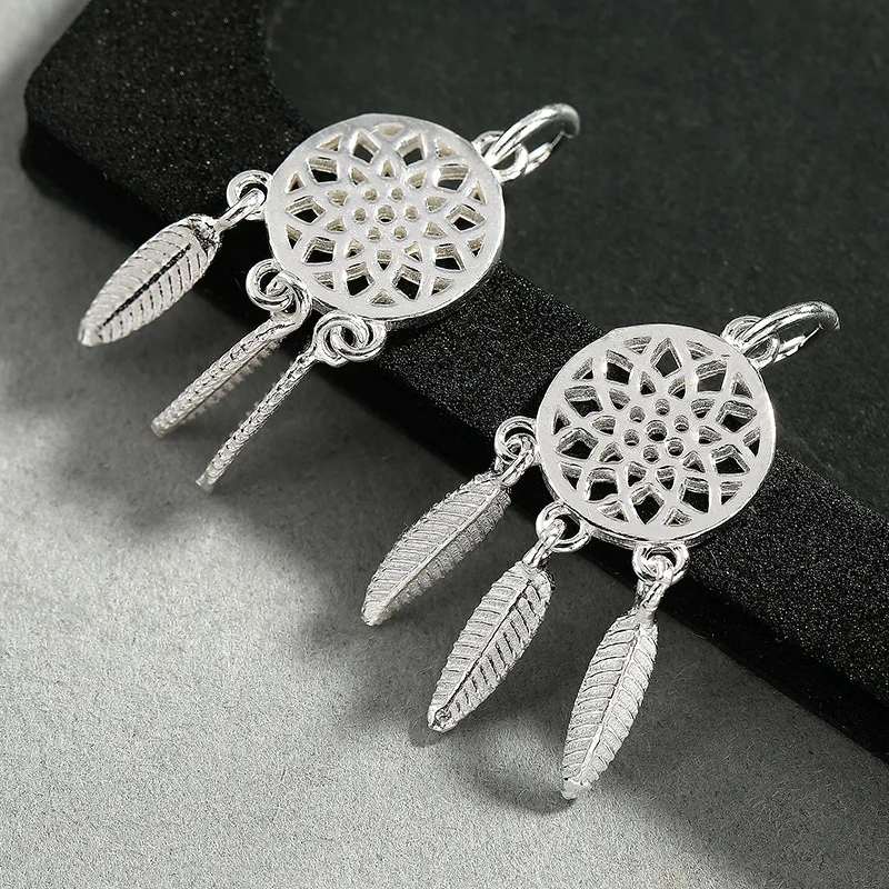 925 Sterling Silver Fashion Dream Catcher Charms 12x28mm Hollow Out Craft Silver Women Pendant Findings DIY Earrings Necklace
925 Sterling Silver Fashion Dream Catcher Charms 12x28mm Hollow Out Craft Silver Women Pendant Findings DIY Earrings Necklace