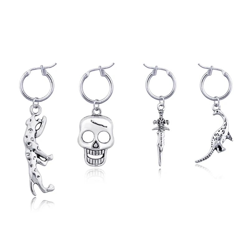 Dayoff Vintage Dinosaur Skeleton Skull Leopard Hoop Earrings Men Jewelry Cute Animal Sword Pendant Circle Earring Gift E290
Dayoff Vintage Dinosaur Skeleton Skull Leopard Hoop Earrings Men Jewelry Cute Animal Sword Pendant Circle Earring Gift E290