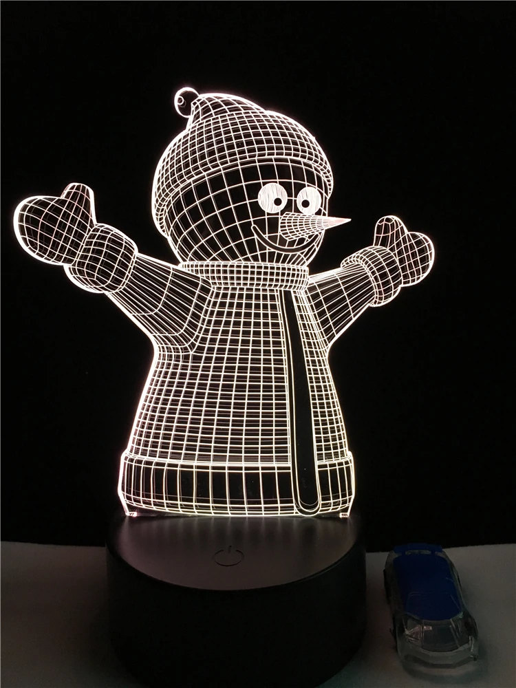 Snowman 3D Illusion Night Light USB Colors Change Touch Table Desk Bedroom LED Lamp Girls Lover Gift&Home Decoration RGB Led
Snowman 3D Illusion Night Light USB Colors Change Touch Table Desk Bedroom LED Lamp Girls Lover Gift&Home Decoration RGB Led