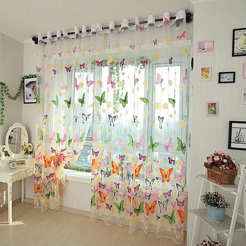 100*200cm Pretty Butterfly Yarn Print Sheer Window Door Panel Sheer Curtains Room Divider Tulle Scarf Balcony Screens
100*200cm Pretty Butterfly Yarn Print Sheer Window Door Panel Sheer Curtains Room Divider Tulle Scarf Balcony Screens