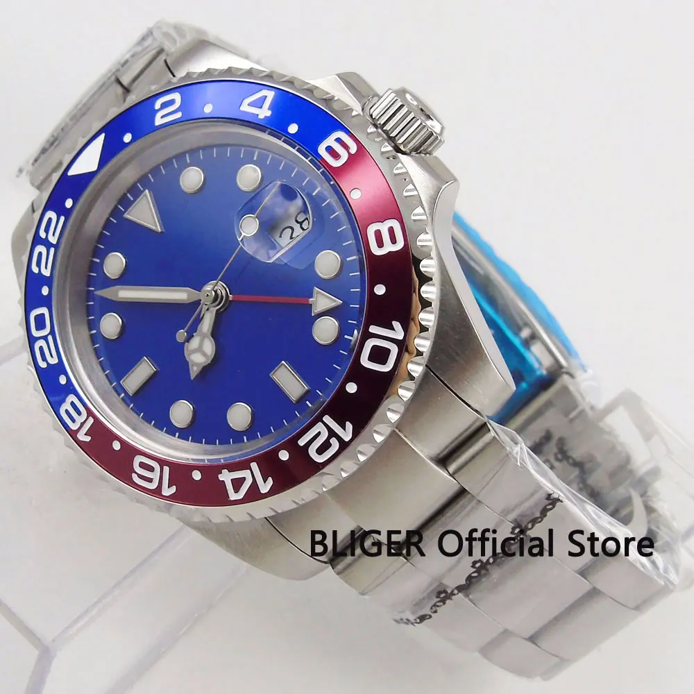 Fashion Sapphire Crystal Nologo 40MM Men's Watch GMT Function Red Blue Bezel Automatic Movement Wrist Watch
Fashion Sapphire Crystal Nologo 40MM Men's Watch GMT Function Red Blue Bezel Automatic Movement Wrist Watch