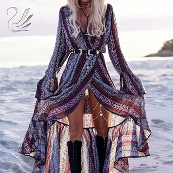 Women Dress 2019 Bohemian Fashion Sexy V Neck Beach Maxi Long Dresses Ladies Butterfly Sleeve Ruffles Split Vestidos
Women Dress 2019 Bohemian Fashion Sexy V Neck Beach Maxi Long Dresses Ladies Butterfly Sleeve Ruffles Split Vestidos