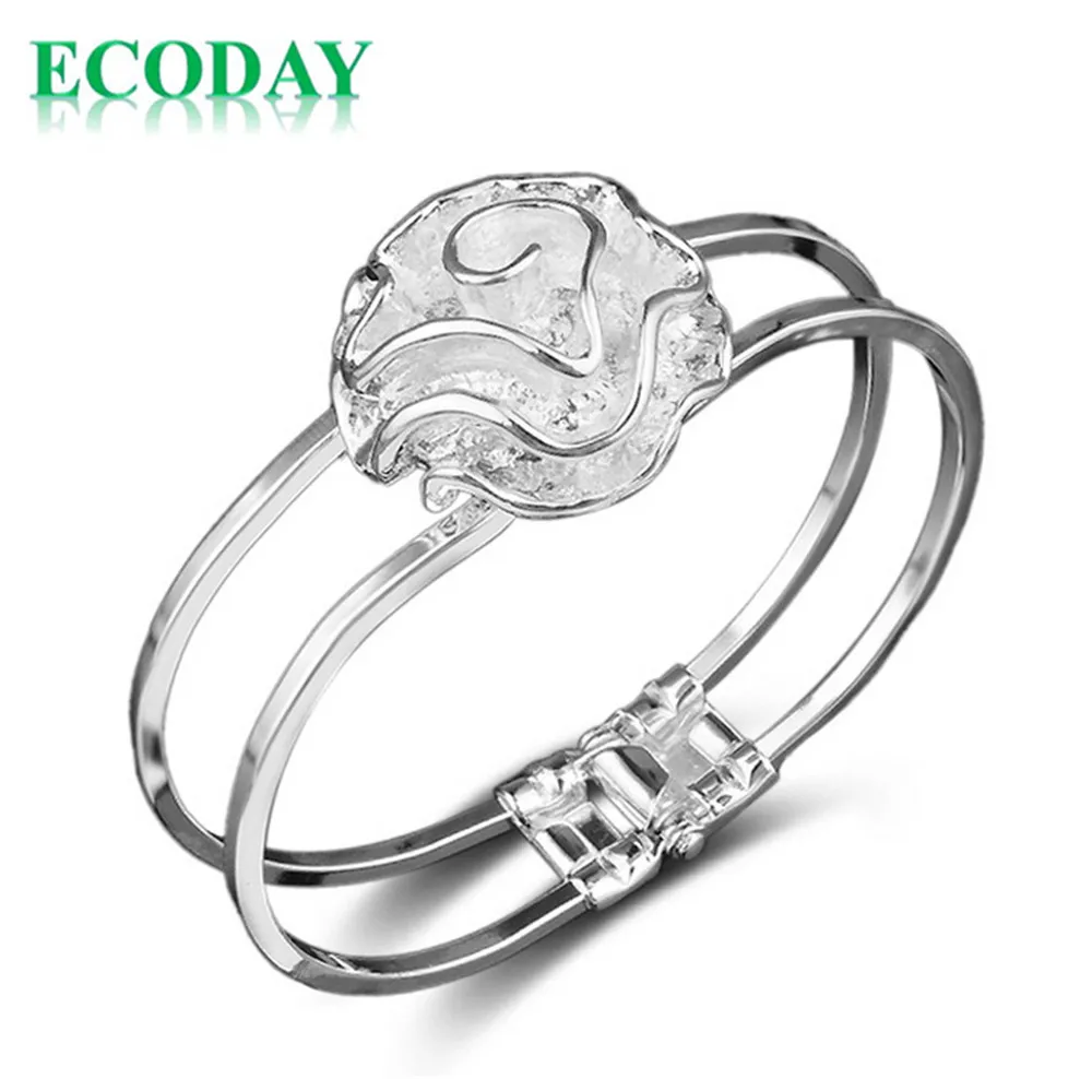 ECODAY Fashion Rose Big Bangle For Women Love Bracelet Pulseras Silver Plated Bracelets & Bangles Jewelry
ECODAY Fashion Rose Big Bangle For Women Love Bracelet Pulseras Silver Plated Bracelets & Bangles Jewelry