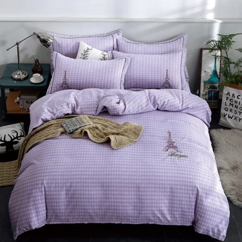Plaid and Striped Print Simple Embroidery Bedding Set 4pcs Queen King Size Duvet Cover Bed Sheet Pillowcase
Plaid and Striped Print Simple Embroidery Bedding Set 4pcs Queen King Size Duvet Cover Bed Sheet Pillowcase