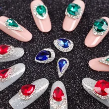 2019 1 個新高級ヴィンテージサファイアネイルラインストーン合金ネイルアートネイルアールデコ調フラッシュ DIY 3D ネイルジュエリーペン(China)