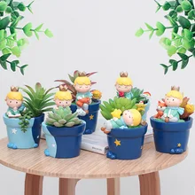 1 stuk Succulente Planter Kleine ornament Leuke Prins Potten Hars Jongetje Bloempot Bonsai Tuin Yard Decor Verjaardag geschenken(China)
