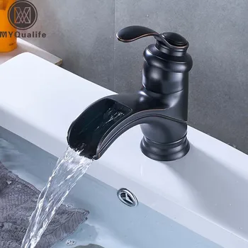 Deck Mounted Black Waterfall Bathroom Faucet Single Handle Brass Washing Basin Mixer Tap One Hole Lavatory Sink Mixer Faucet
Deck Mounted Black Waterfall Bathroom Faucet Single Handle Brass Washing Basin Mixer Tap One Hole Lavatory Sink Mixer Faucet