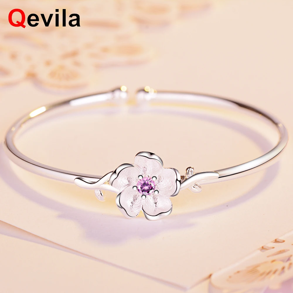 Qevila New Fashion Bracelets AAA Zircon Crystal Flower Silver Bracelets Adjustable Open Cuff Bangles Bracelets for Women Jewelry
Qevila New Fashion Bracelets AAA Zircon Crystal Flower Silver Bracelets Adjustable Open Cuff Bangles Bracelets for Women Jewelry