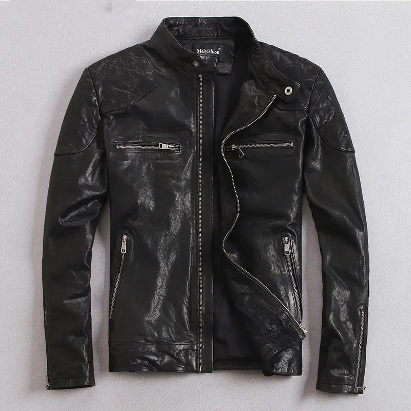YOLANFAIRY 100% Natural Goat Skin Leather Jacket Men Spring Autumn Short Slim Motocycle Bomber Jackets casacas de cuero MF032
YOLANFAIRY 100% Natural Goat Skin Leather Jacket Men Spring Autumn Short Slim Motocycle Bomber Jackets casacas de cuero MF032